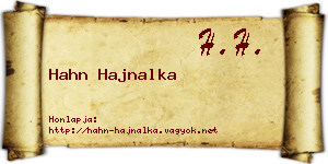 Hahn Hajnalka névjegykártya