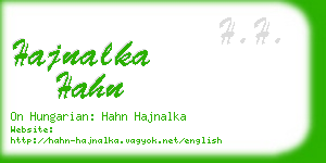 hajnalka hahn business card